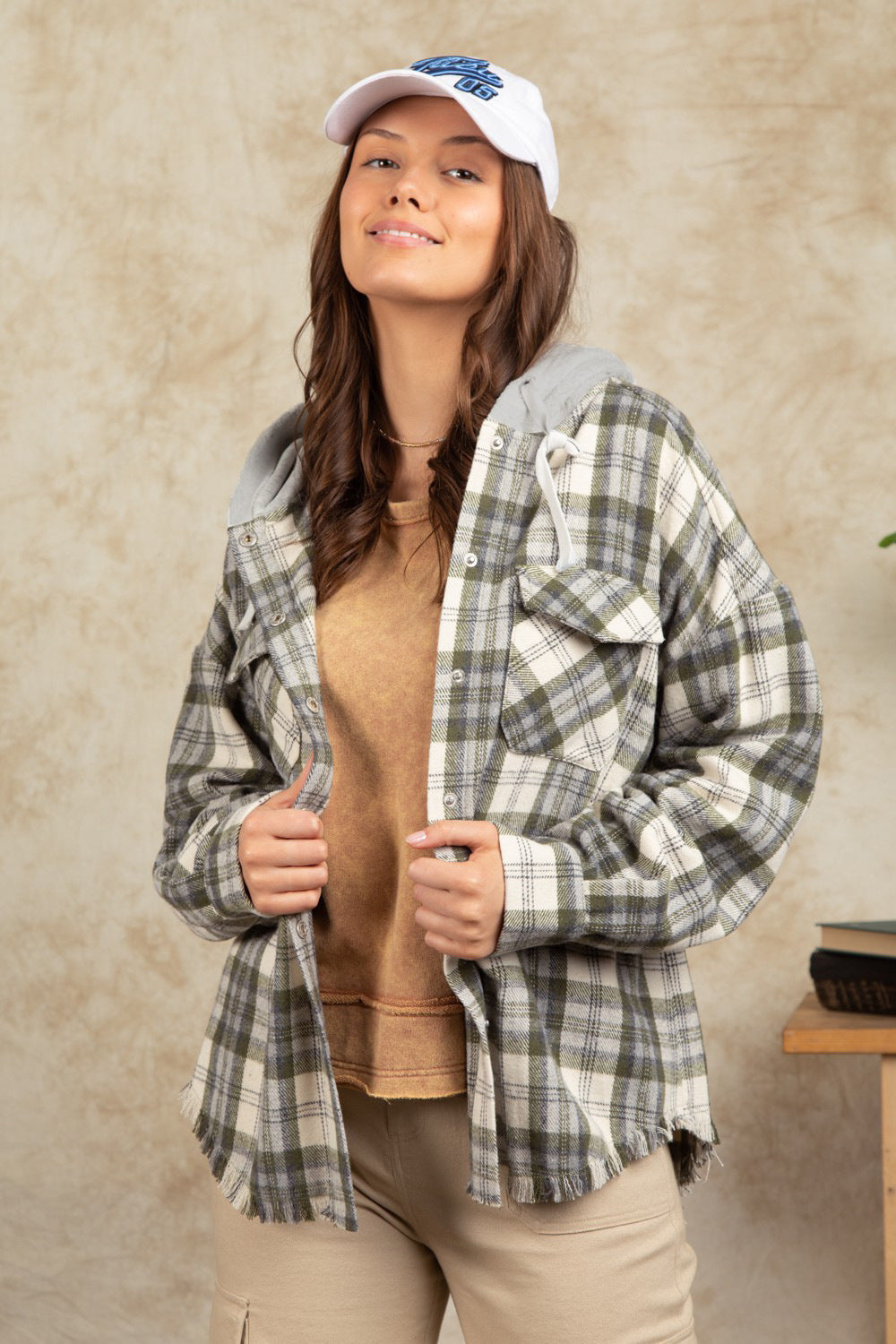 Karierter Hoodie